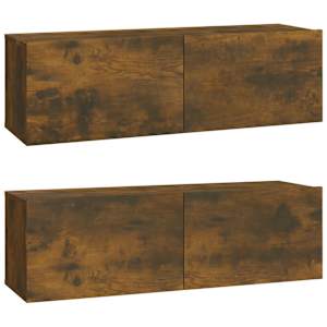 Nástěnné TV skříňky 2 ks kouřový dub 100 x 30 x 30 cm kompozit - obrázek 2