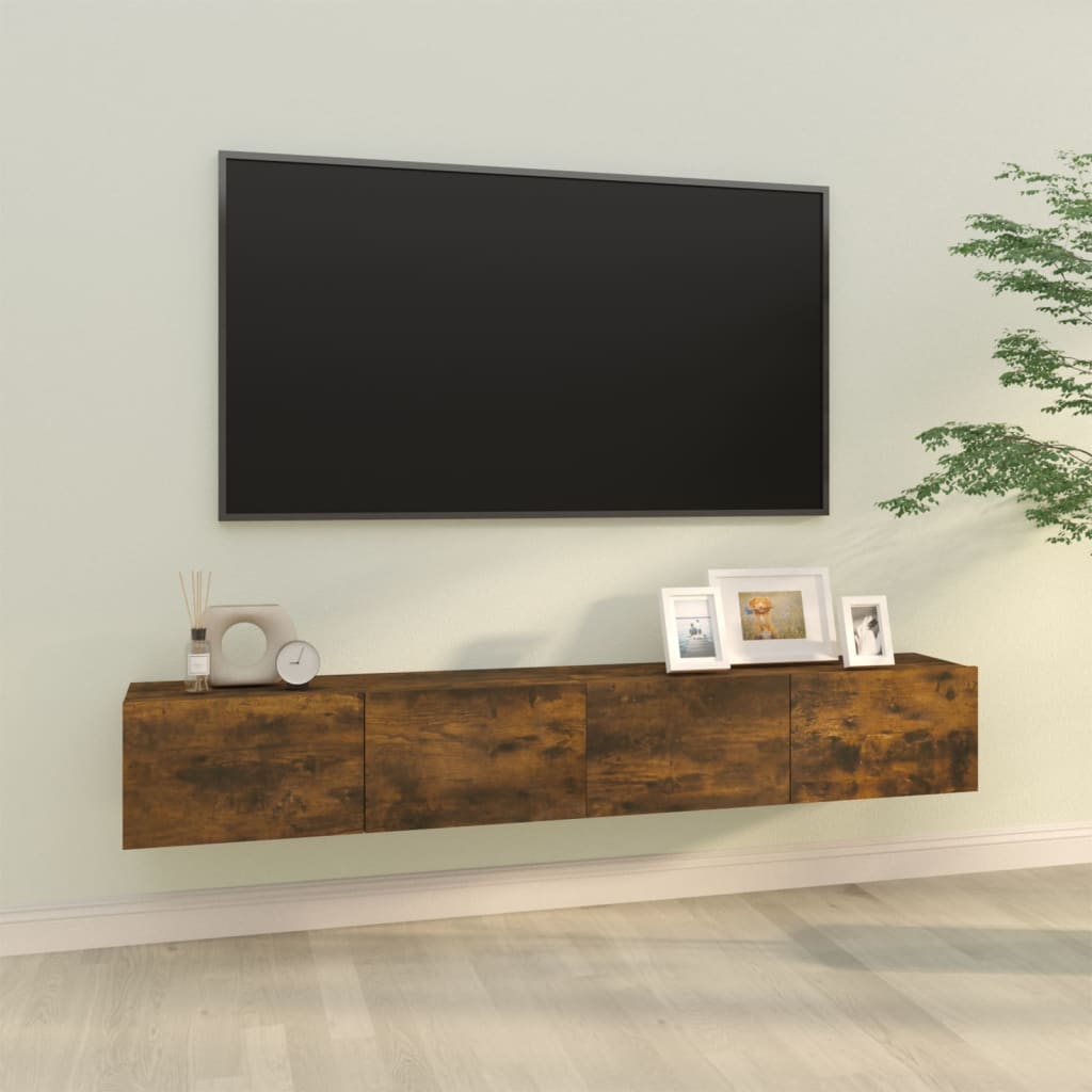 TV-seinäkaapit 2 kpl savutammi 100x30x30 cm tekninen puu