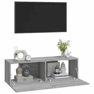 Nástěnné TV skříňky 2 ks šedé sonoma 100 x 30 x 30 cm kompozit - obrázek 4