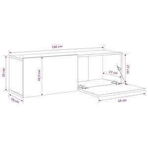 Nástěnné TV skříňky 2 ks šedé sonoma 100 x 30 x 30 cm kompozit - obrázek 9