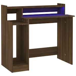Psací stůl s LED světly hnědý dub 97x45x90 cm kompozitní dřevo - obrázek 2