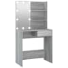 vidaXL tualettlaud LEDiga, hall Sonoma tamm, 74,5 x 40 x 141 cm