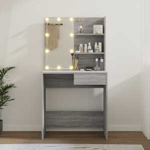Toaletní stolek s LED šedý sonoma 74,5 x 40 x 141 cm - obrázek 13
