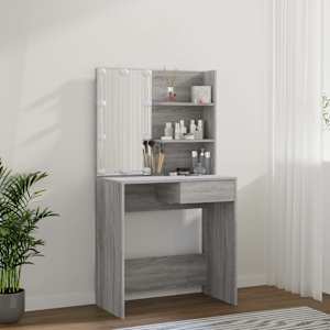 Toaletní stolek s LED šedý sonoma 74,5 x 40 x 141 cm - obrázek 14