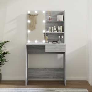 Toaletní stolek s LED šedý sonoma 74,5 x 40 x 141 cm - obrázek 1