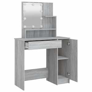 Toaletní stolek s LED šedý sonoma 86,5 x 35 x 136 cm - obrázek 4