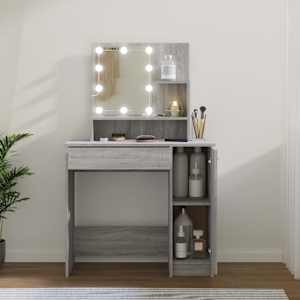Toaletní stolek s LED šedý sonoma 86,5 x 35 x 136 cm - obrázek 1
