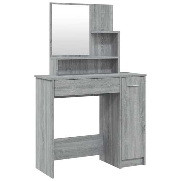 vidaXL peegliga tualettlaud, hall Sonoma tamm, 86,5 x 35 x 136 cm
