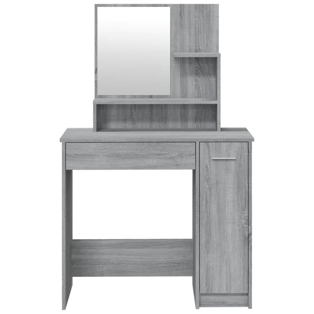  Toaletný stolík so zrkadlom sivý dub sonoma 86,5x35x136 cm