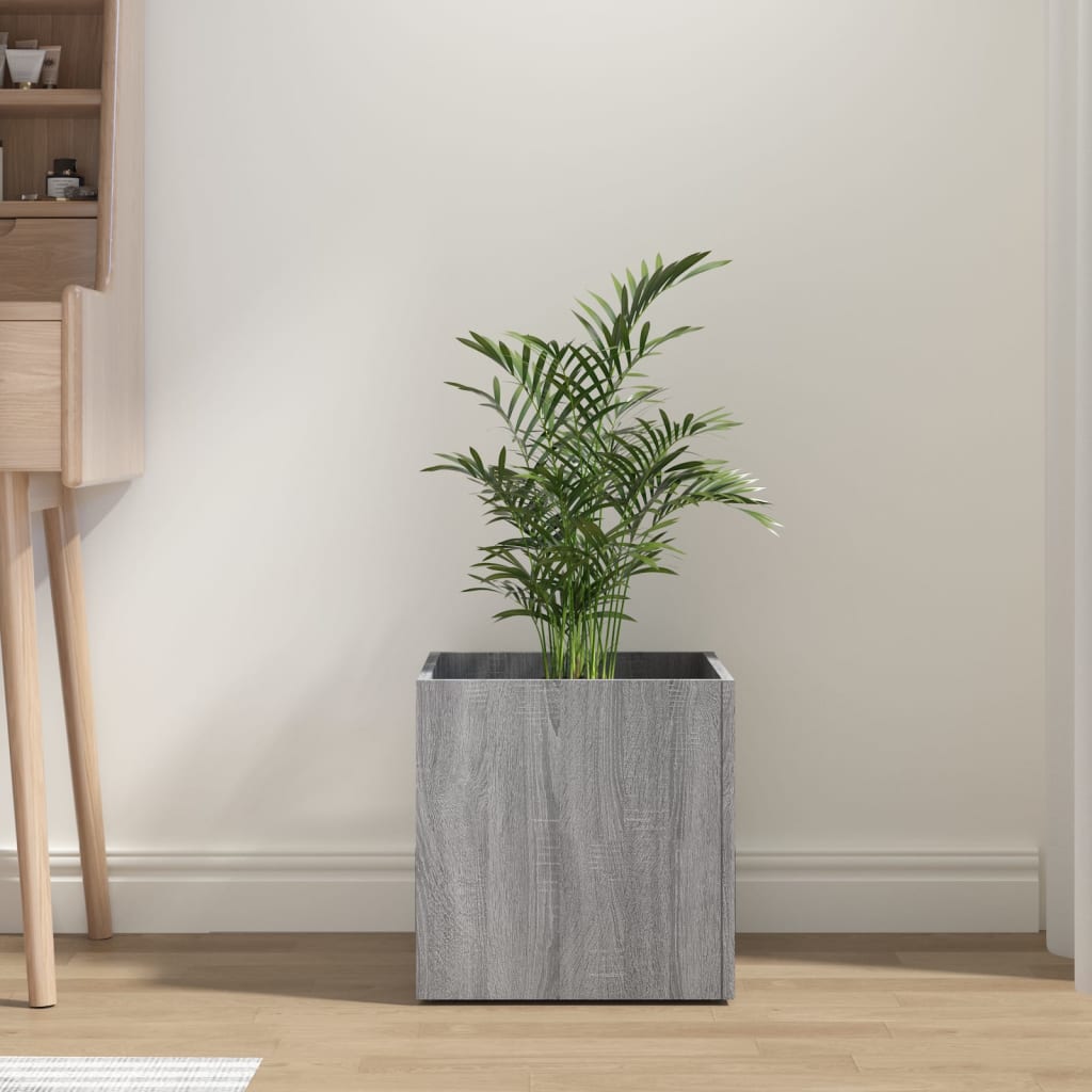 vida XL Pflanzgefäß Grau Sonoma 40x 40x 40 cm Holzwerkstoff