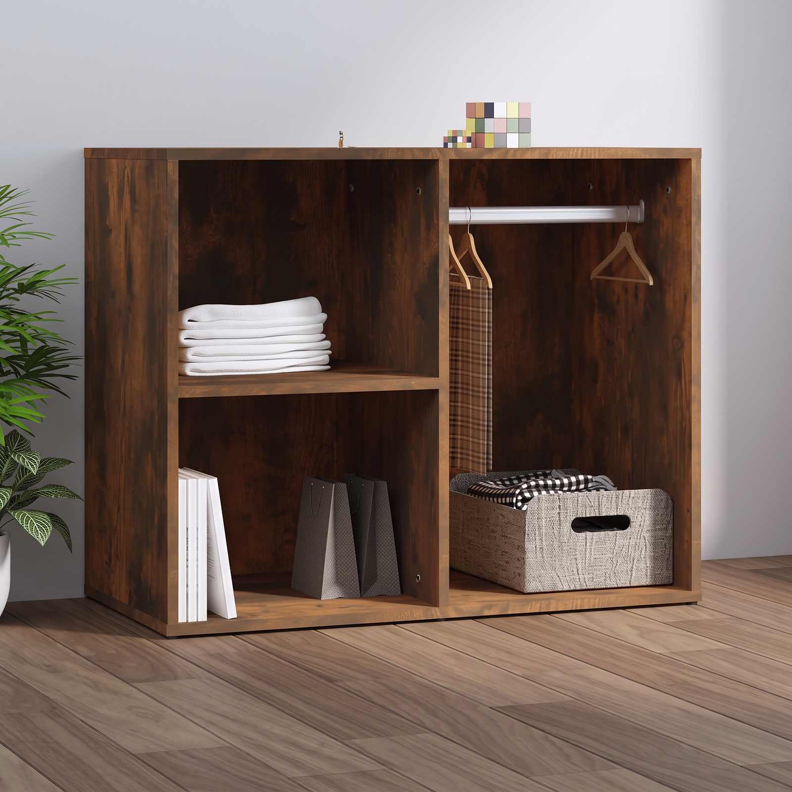 vidaXL Szafka, przydymiony d�b, 80x40x65 cm, materia� drewnopochodny