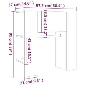 Skříň do předsíně kouřový dub 97,5x37x99 cm kompozitní dřevo - obrázek 10
