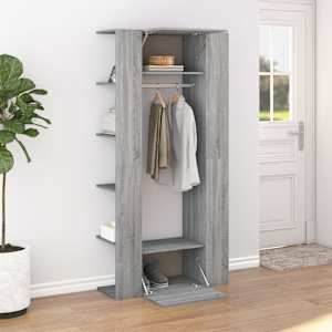 vidaXL Armoire de couloir Sonoma gris 97,5x37x99 cm Bois d'ing&eacute;nierie