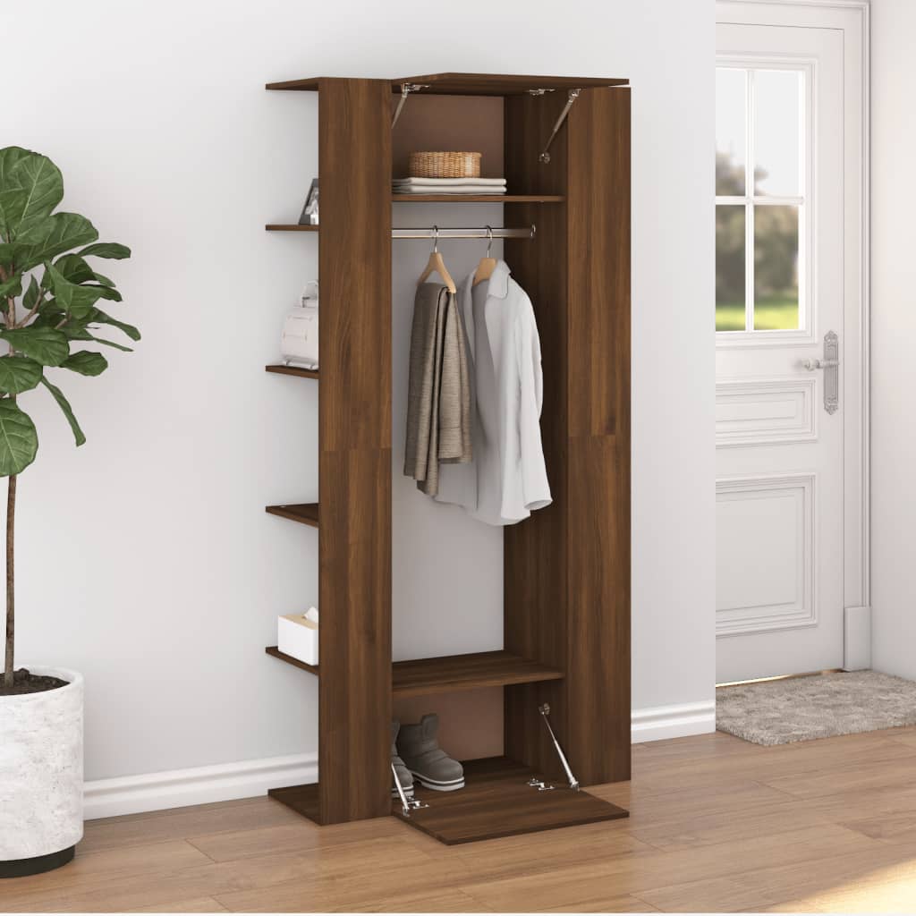 vidaXL Halmeubel 97,5x37x99 cm bewerkt hout bruin eikenkleurig afbeelding