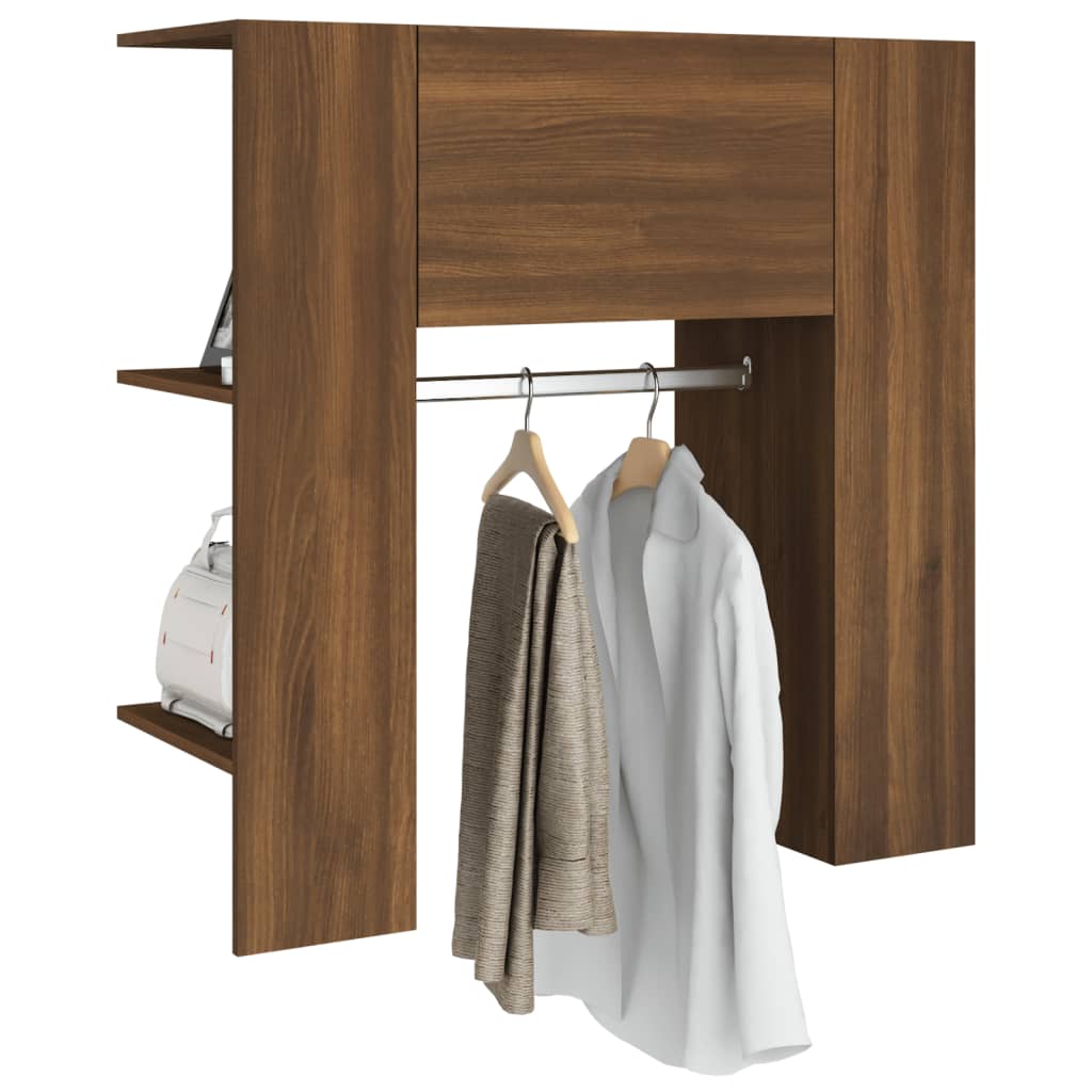 Bois de Chêne Massif Armoire d'Angle Meuble de Rangement Multicolore vidaXL