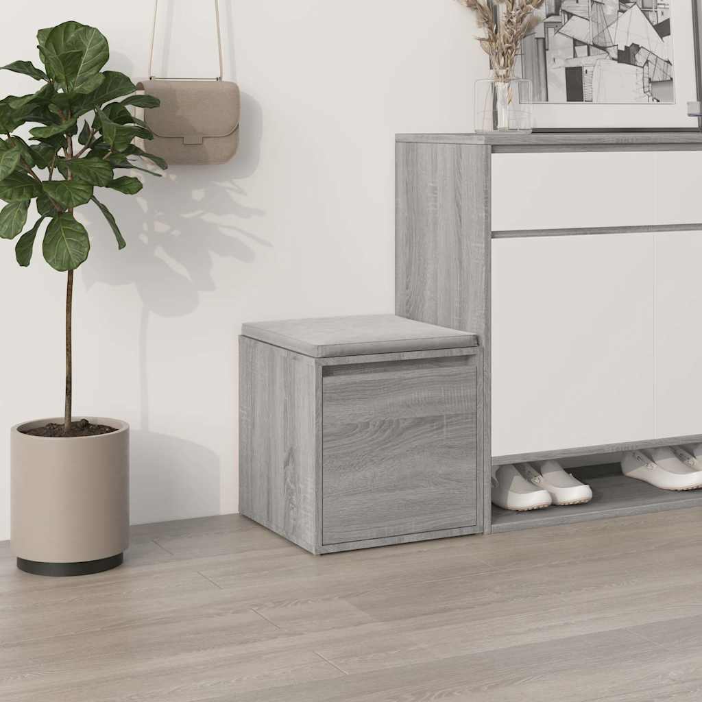 vidaXL opbevaringsskab 40,5x40x40 cm konstrueret træ grå sonoma-eg
