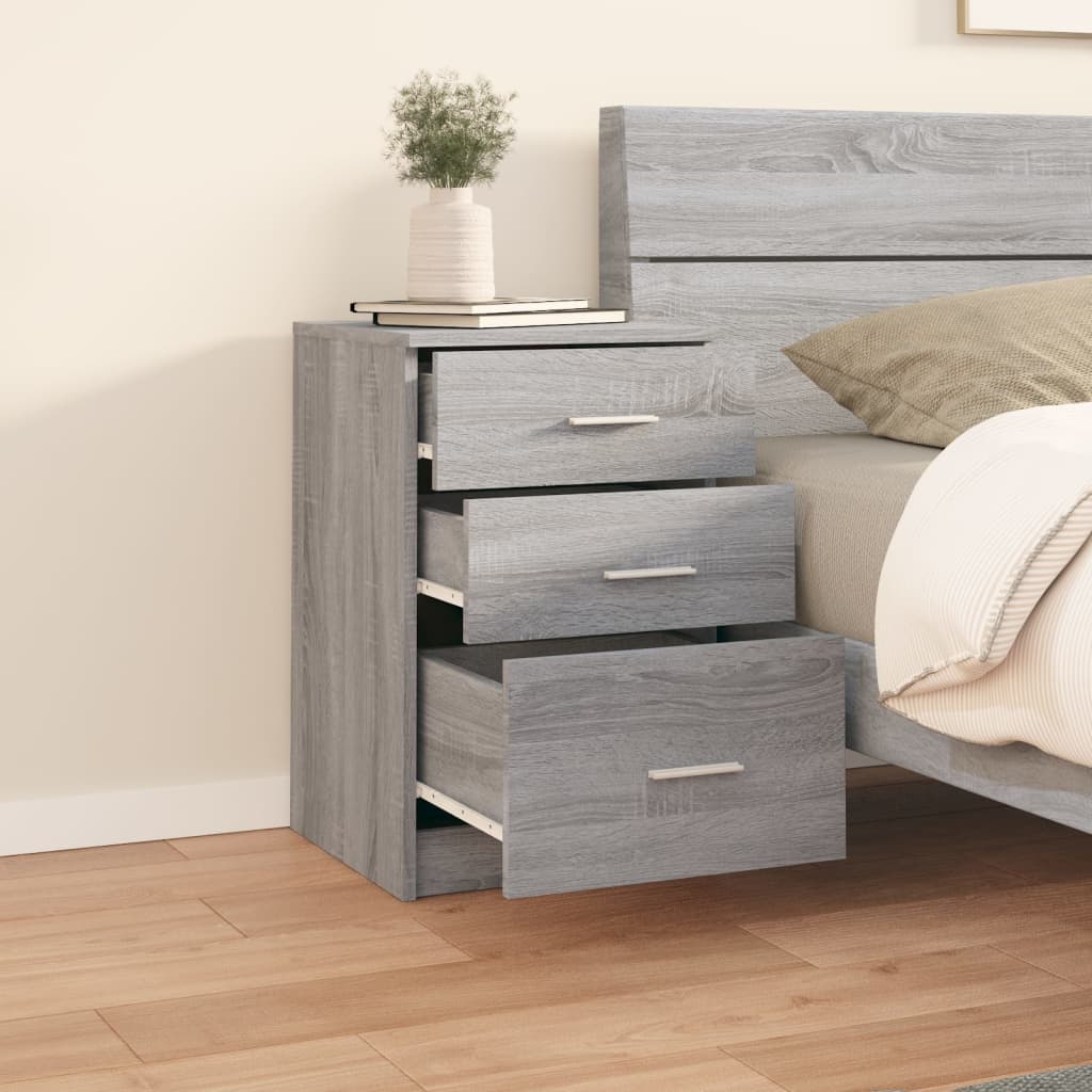 vidaXL Bed Cabinet Grey Sonoma 40x40x63 cm Engineered Wood