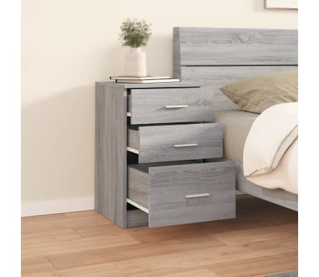 vidaXL Bed Cabinet Grey Sonoma 40x40x63 cm Engineered Wood