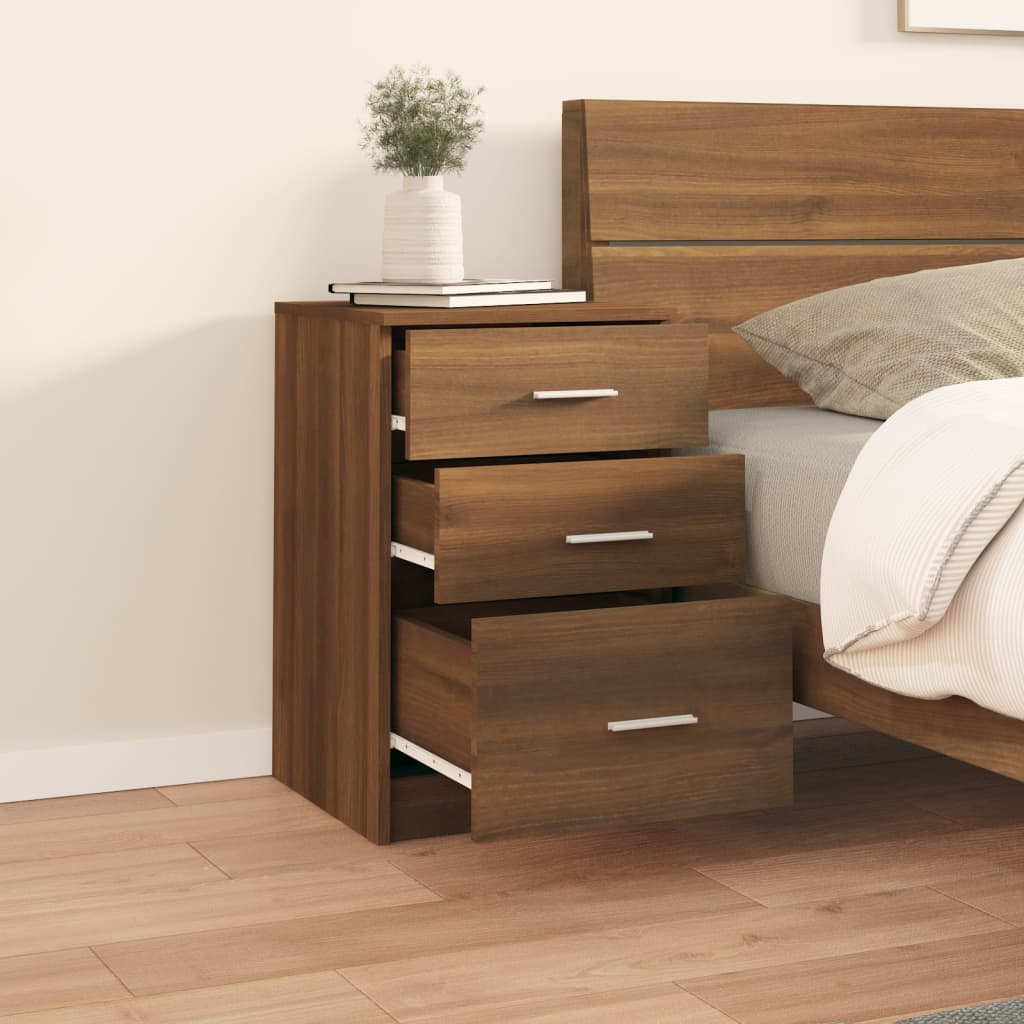 vidaXL Bed Cabinet Brown Oak 40x40x63 cm Engineered Wood