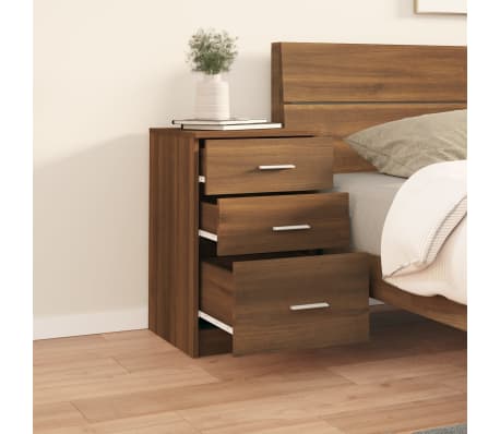 vidaXL Bed Cabinet Brown Oak 40x40x63 cm Engineered Wood