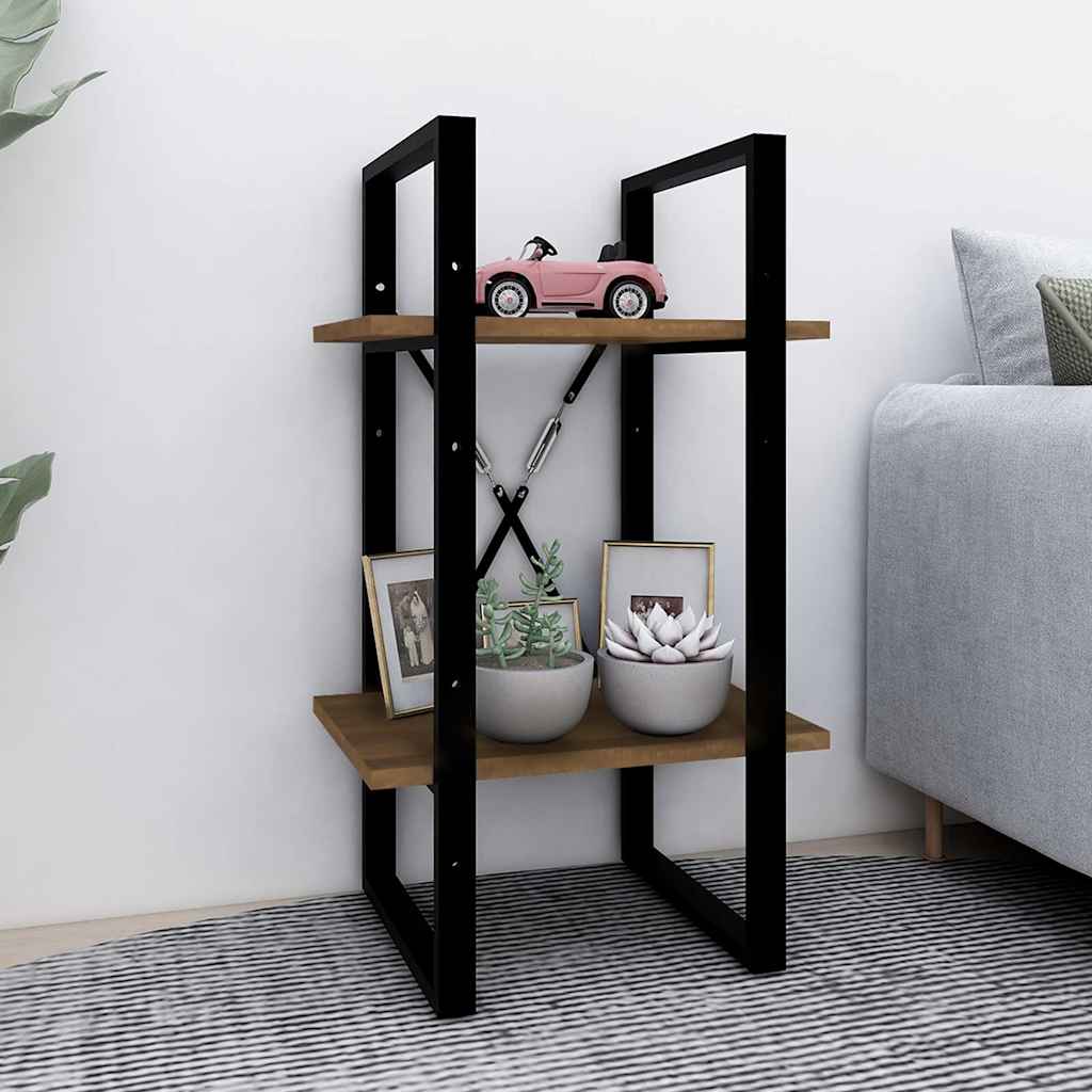 vidaXL Rega� na ksi��ki z 2 p�kami, br�zowy d�b, 40x30x70 cm