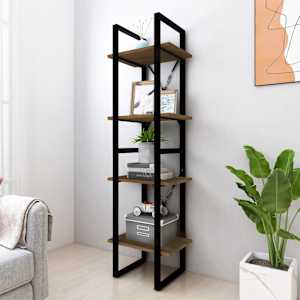 vidaXL Βιβλιοθήκη με 4 Ράφια Καφέ Δρυς 40x30x140 εκ. Επεξεργ. Ξύλο