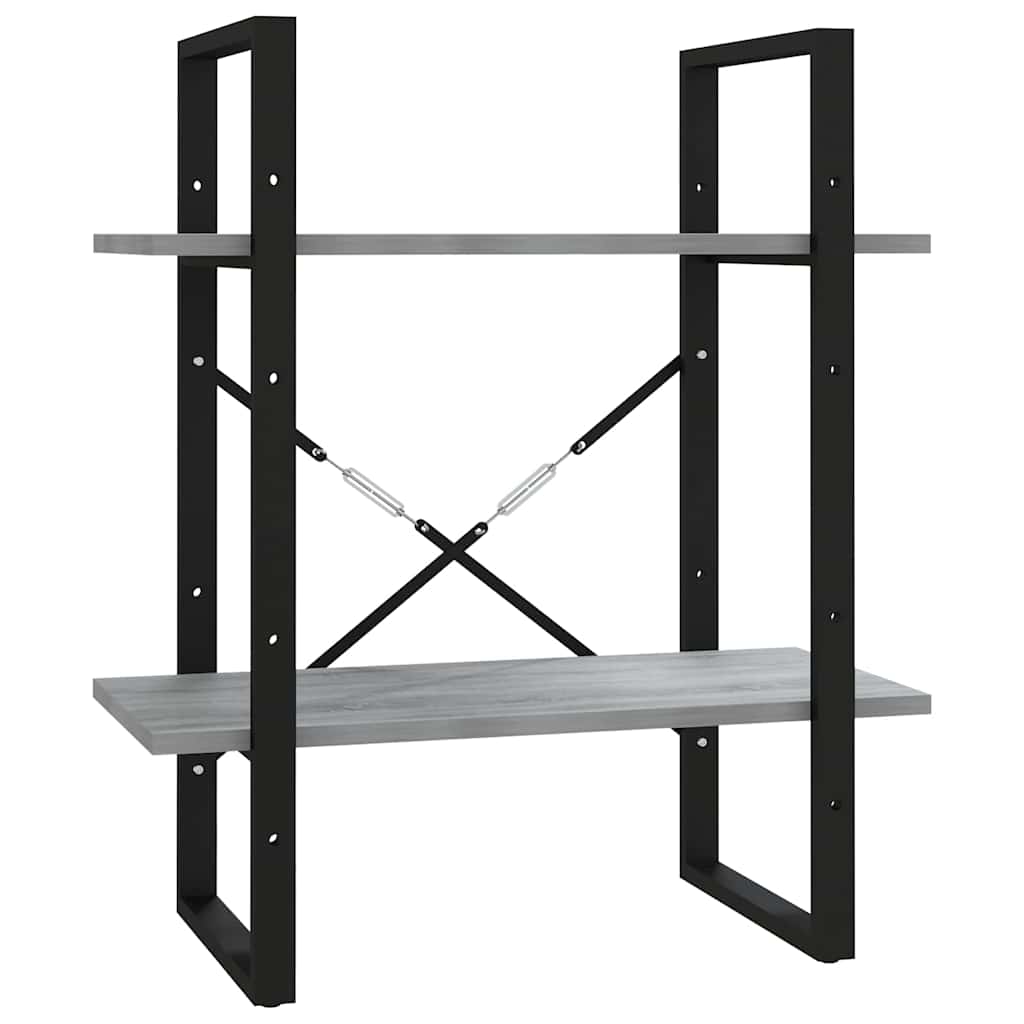 vidaXL 2patrová knihovna šedá sonoma 60 x 30 x 70 cm kompozitní dřevo