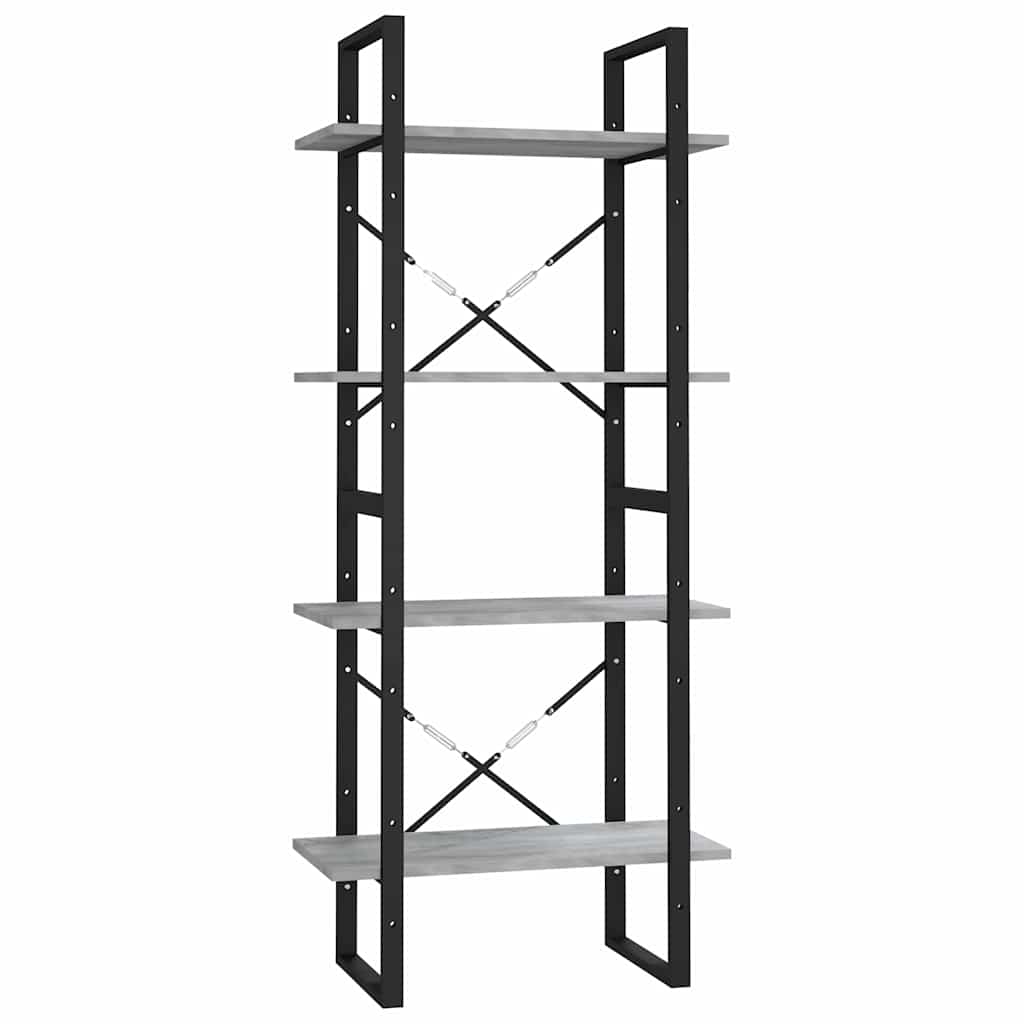vidaXL 4patrová knihovna šedá sonoma 60 x 30 x 140 cm kompozitní dřevo