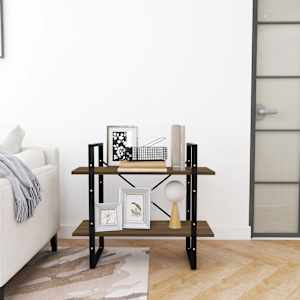 vidaXL Spintelė knygoms, 2 auk&scaron;tų, ruda ąžuolo, 80x30x70cm, mediena