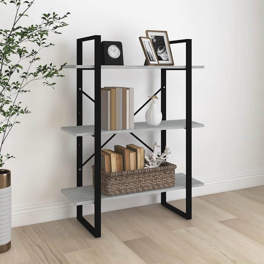 vidaXL bogreol 80x30x105 cm konstrueret træ grå sonoma-eg