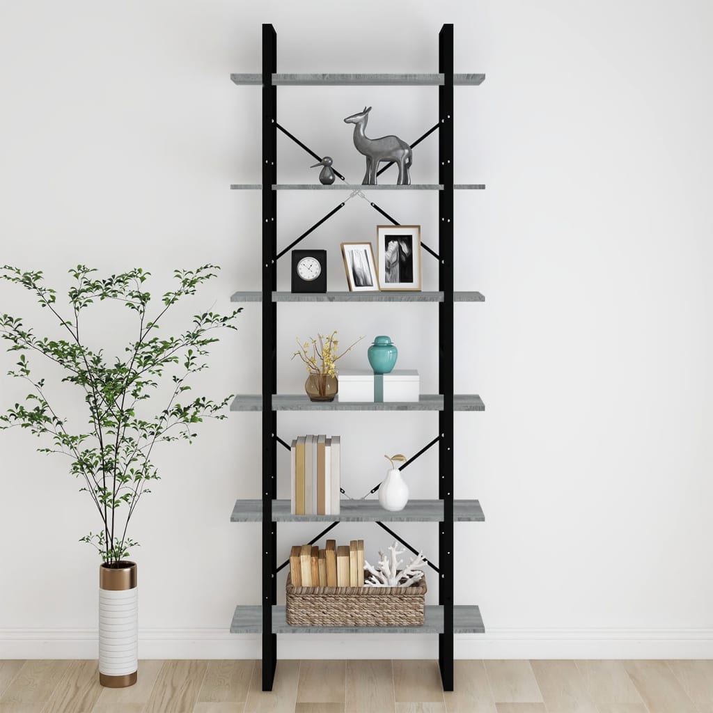 vidaXL Dulap înalt, gri sonoma, 80x30x210 cm, lemn compozit