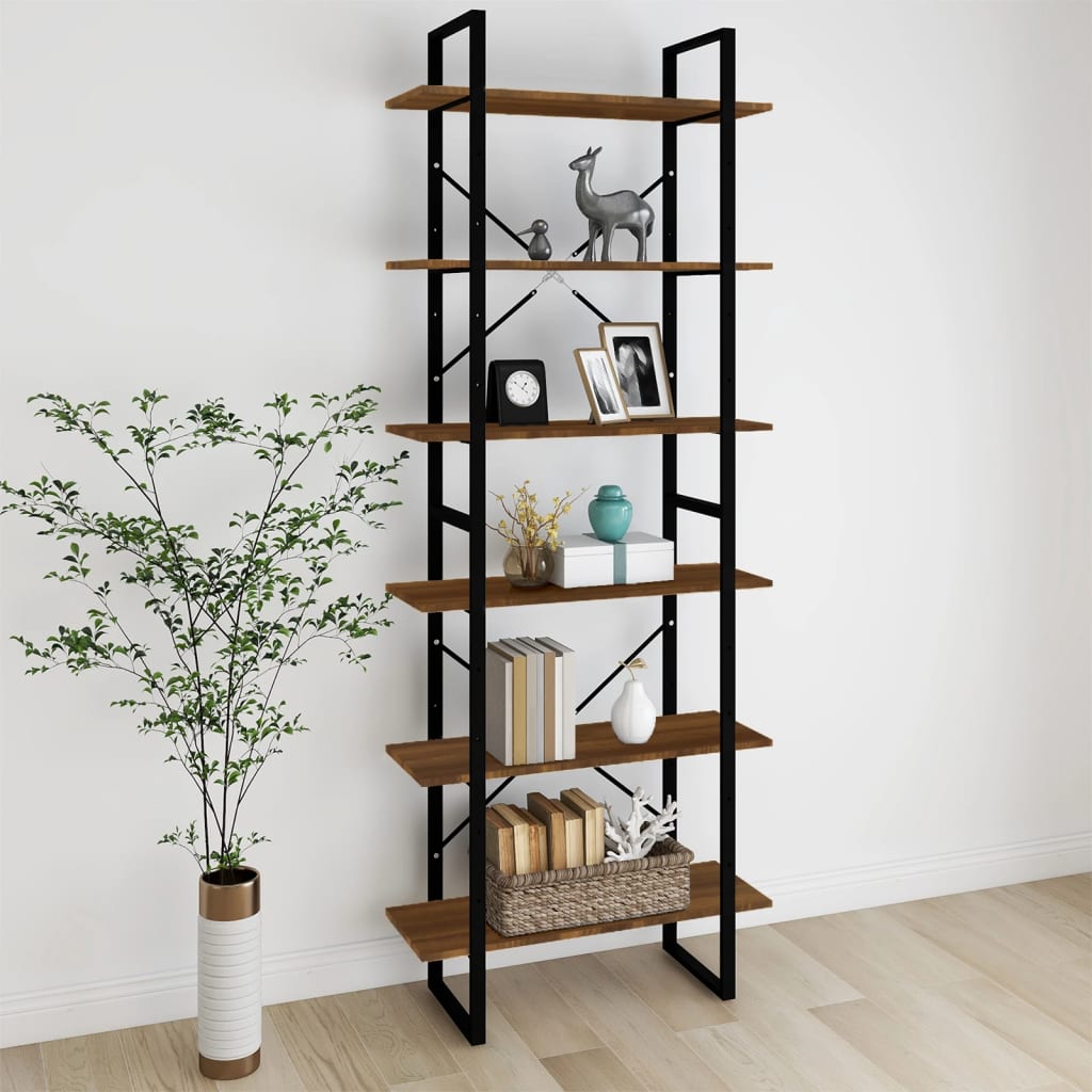 vida XL Hochschrank Braun Eichen-Optik 80x 30x 210 cm Holzwerkstoff