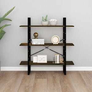 vidaXL Knjižna omara dimljeni hrast 100x30x105 cm konstruiran les