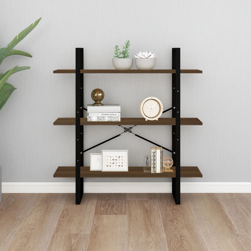 vidaXL Boekenkast 100x30x105 cm bewerkt hout bruineikenkleurig