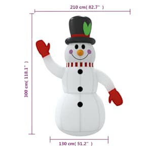 Nafukovací sněhulák s LED diodami 300 cm - obrázek 12