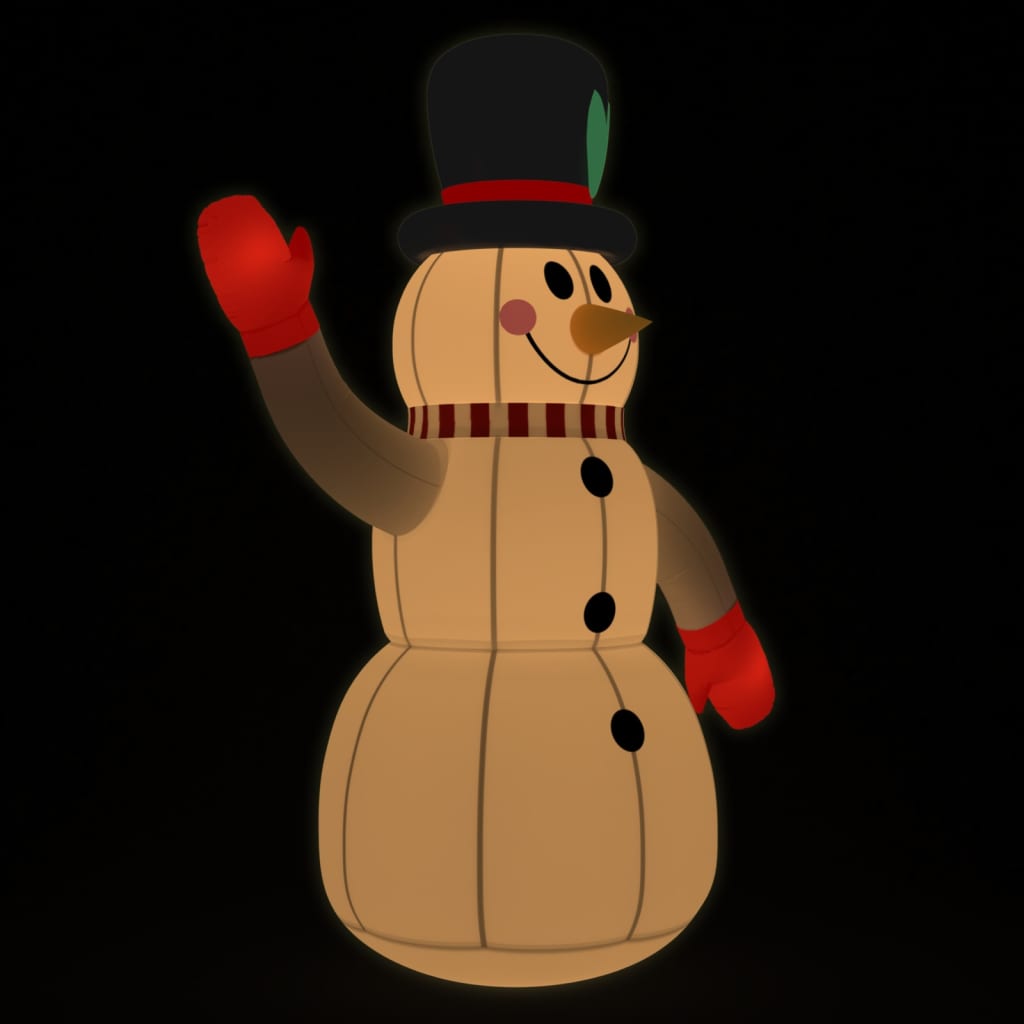 vidaXL Inflatable Snowman with LEDs 10 ft