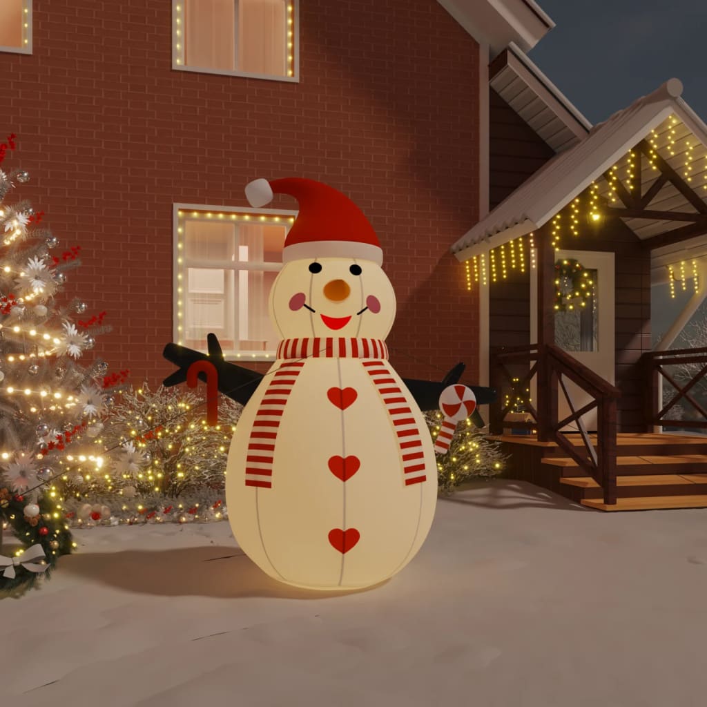 vida XL Aufblasbarer Schneemann mit LEDs 250 cm
