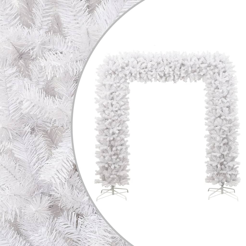 vidaXL Arcadă pom de Crăciun, alb, 240 cm
