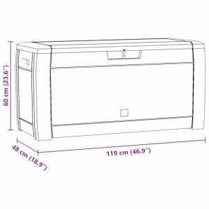 Zahradní úložný box hnědý 119 x 48 x 60 cm polypropylen - obrázek 8
