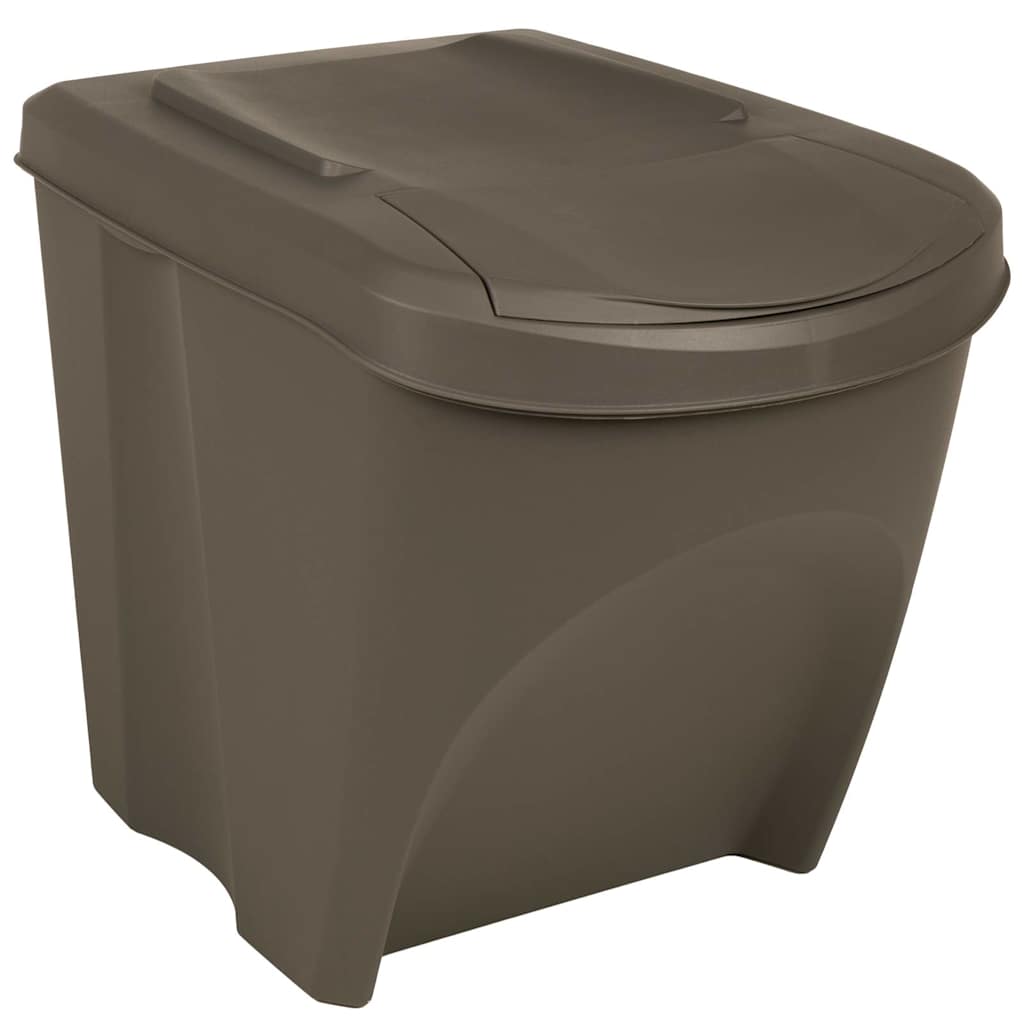 Stabelbare affaldsspande - 3 stk. 25 l (75 l) polypropylen, grå