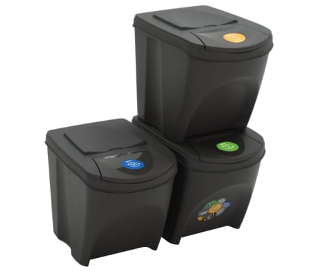 Cubo de basura para reciclaje - 5 x 25 L - apilable