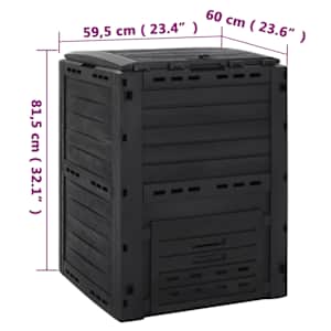 Zahradní kompostér černý 280 l polypropylen - obrázek 8