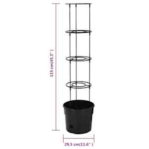 Truhlík na pěstování rajčat antracit Ø 29,5x115 cm polypropylen - obrázek 6
