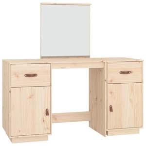 Set toaletního stolku se zrcadlem masivní borové dřevo - obrázek 2
