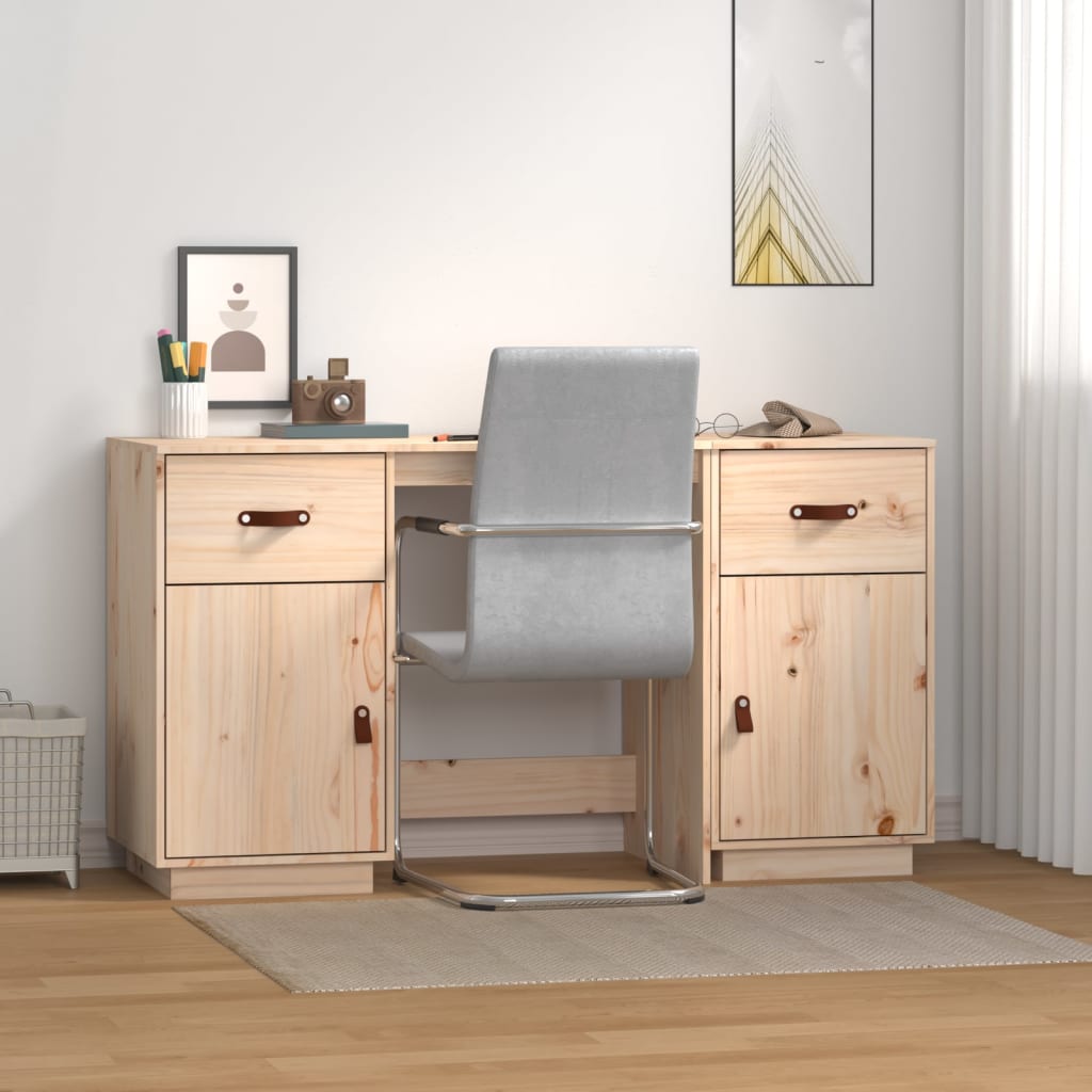 Bureau avec armoires 135x50x75 cm Bois massif de pin