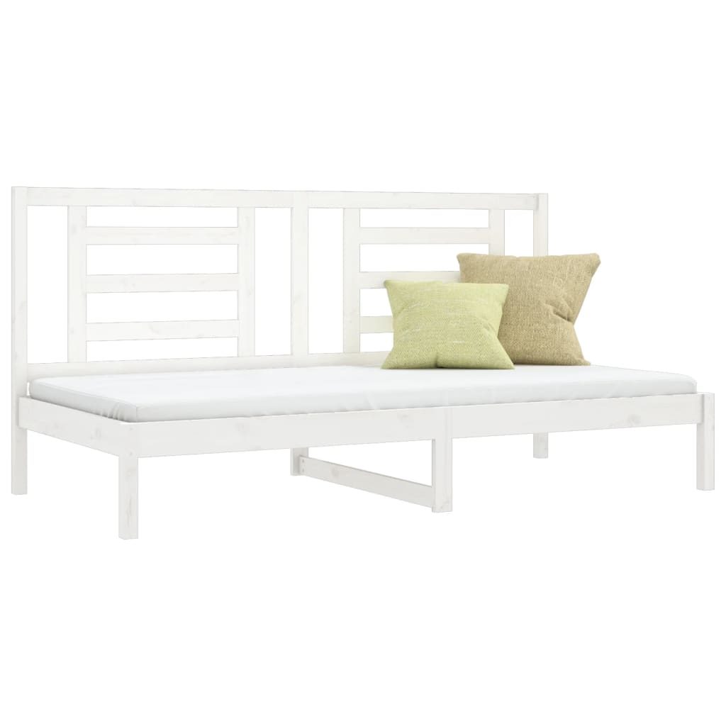vidaXL Denná posteľ biela 90x200 cm borovicový masív