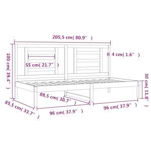 Válenda bez matrace bílá 80 x 200 cm masivní borovice - obrázek 6