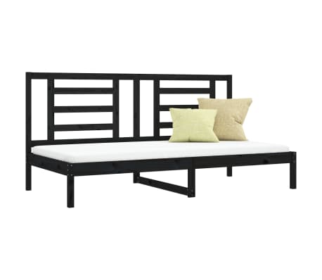 vidaXL Lova, juodos spalvos, 80x200cm, pu&scaron;ies medienos masyvas