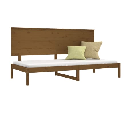 vidaXL Lova, medaus rudos spalvos, 90x200cm, pu&scaron;ies medienos masyvas