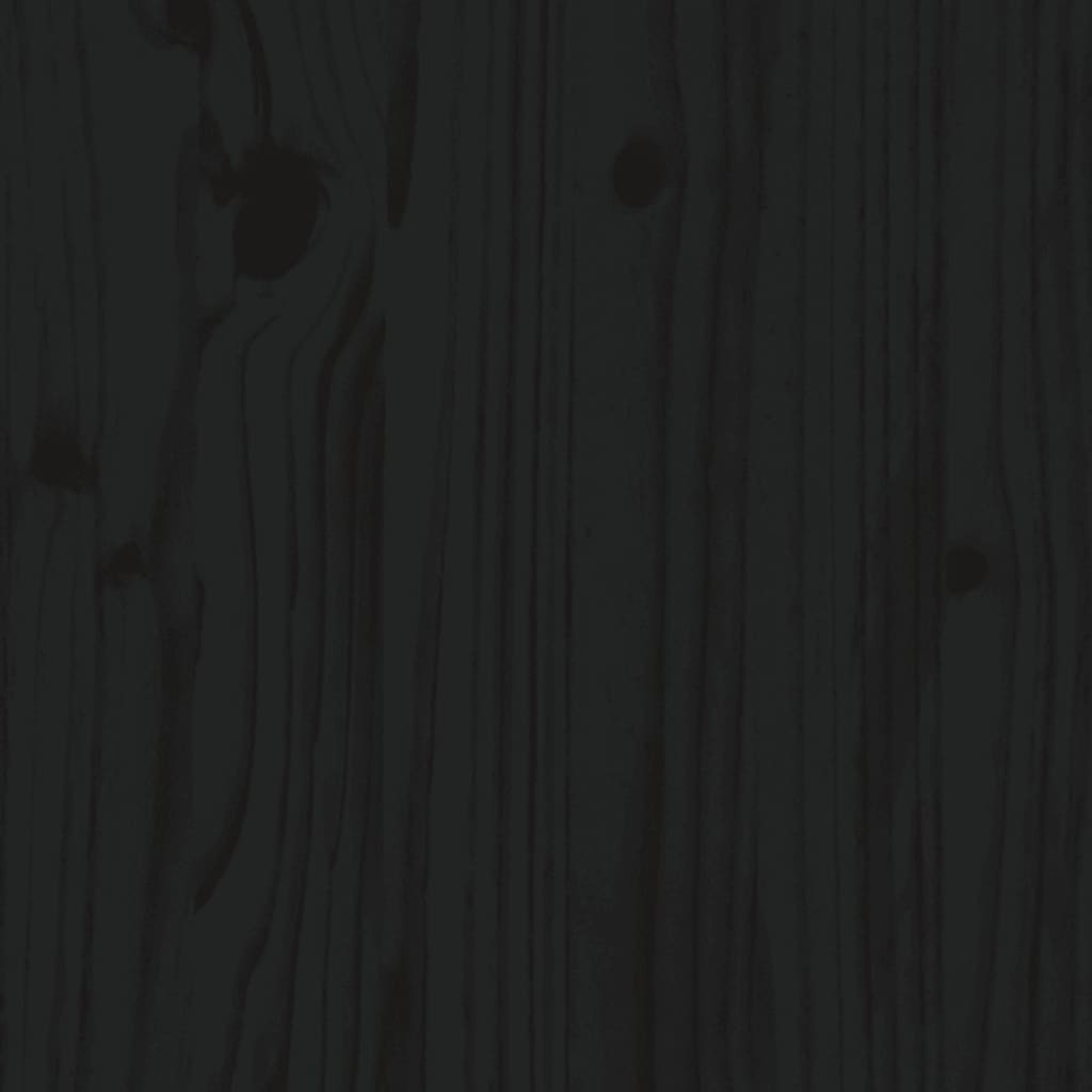 Pat de zi, negru, 90x200 cm, lemn masiv de pin